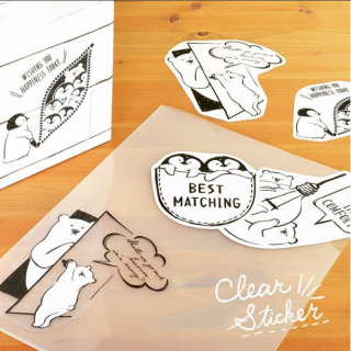 貼るだけ、癒されステッカー。 　★ステッカー シロクマ・ペンギン　“１００円で暮らしは楽しくなる。“