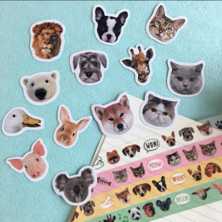 わんっ。にゃあ。がおーっ。ブヒッ。　★マスキングテープ　“１００円で暮らしは楽しくなる。“