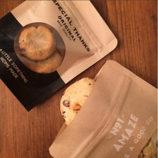 おいしそうに見えるカフェ風ラッピング。  #ジップバッグ S4P オーガニック マチ付　“１００円で暮らしは楽しくなる。“