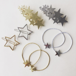 スターモチーフでハッピーな気分に。　#ヘアアクセサリー #スター #バレッタ #ダボピン #ポニー　“１００円で暮らしは楽しくなる。“