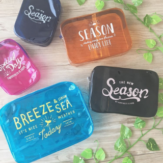 透明感のあるポーチとバッグで今年は決まり☆　#夏 #summer #ポーチ　“１００円で暮らしは楽しくなる。“