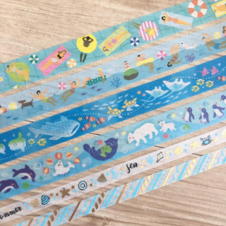 コレクションしたくなる夏マステ。　#マスキングテープ #マステ #テープ #夏 #summer #プール #ビーチ #水族館　“１００円で暮らしは楽しくなる。“