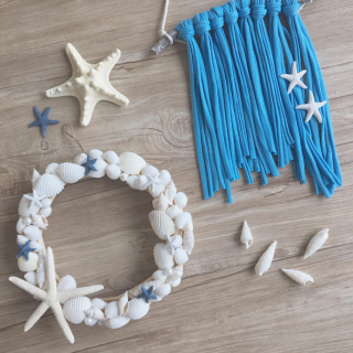 ホワイトとブルーのコントラストで涼しさを。　#100均 #雑貨 #ハンドメイド #夏 #summer　“１００円で暮らしは楽しくなる。“