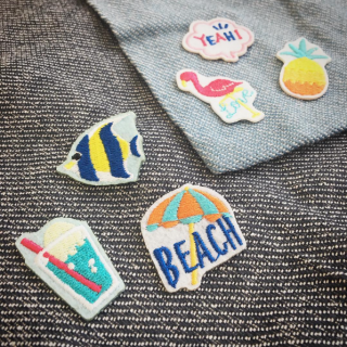 夏にぴったりのかわいらしいワンポイント　　#手芸 #ハンドメイド #ワッペン #summer #パイナップル #ソーダ #アイロン接着　“１００円で暮らしは楽しくなる。“