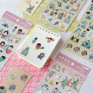 好きな人にはたまらない。　むかしむかしのお話シール。　#シール #ステッカー #歴史 #歴女 #戦国武将 #新撰組 #昔話　“１００円で暮らしは楽しくなる。“