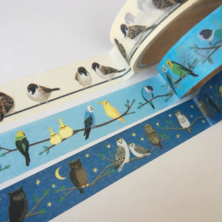 ぴよぴよ…ホーホー…何やら鳥たちがお話しているようです。　#100均 #雑貨#マステ #鳥 #とり #トリ #bird #雀 #ラッピング　“１００円で暮らしは楽しくなる。“