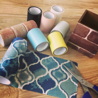 デコレーションでチェ〜ンジ‼︎　#マスキングテープ #マステ #レンガ #タイル #モノトーン #DIY #デコレーション #インテリア　“１００円で暮らしは楽しくなる。“