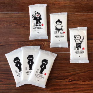 いざという時のため、我々をバッグに忍ばせておくのでござる！　#ウェットティッシュ #除菌 #日本 #Japan #忍者 #歌舞伎役者 #力士 #侍 #日本製 #madeinjapan　“１００円で暮らしは楽しくなる。“