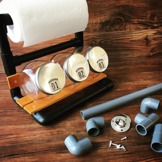 自由自在の配管パーツで自分だけの収納スペースをDIY　#100均 #100円ショップ#雑貨 #配管インテリア #インダストリアル #男前 #男前インテリア #diy　“１００円で暮らしは楽しくなる。“  