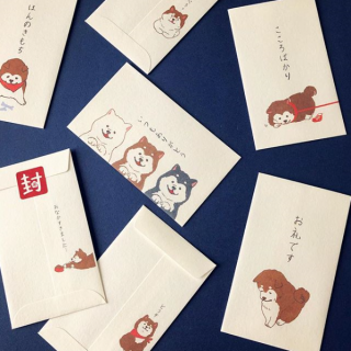 なごみ系のイラストと温かみのある質感が魅力。　#100均 #100円ショップ #雑貨 #しばいぬ #柴犬 #ポチ袋 #封筒 #心づけ #紙 #和紙　 “１００円で暮らしは楽しくなる。“