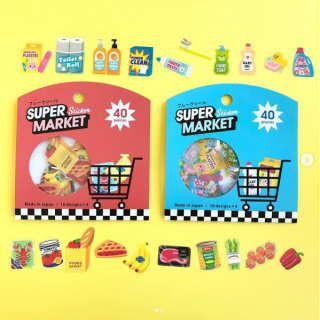 お買い物してる気分になれるシール　#100均 #100円ショップ #雑貨 #シール #食べ物 #ジュース #日用品 #お菓子　“１００円で暮らしは楽しくなる。“