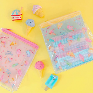 カラフルポップなアイスモチーフ。 あなたは何味が好き？　#100均 #100円ショップ 雑貨 #mycando #アイス #ポーチ #マグネット #スイーツ #夏 #パステルカラー　“１００円で暮らしは楽しくなる。“