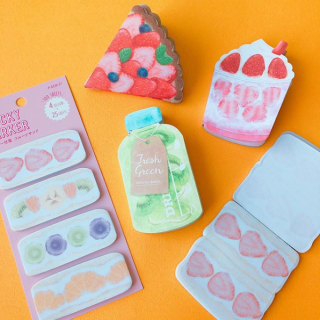 あまいものが恋しくなりそう…　#100均 #100円ショップ #雑貨 #mycando #メモ #付箋 #インデックス #文具 #ステーショナリー #食べ物モチーフ #フルーツ #タルト　“１００円で暮らしは楽しくなる。“