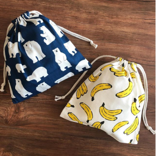 入園入学の準備にも、小物の収納にも★　#100均 #100円ショップ #雑貨 #mycando #巾着袋 #巾着 #しろくま #シロクマ　“１００円で暮らしは楽しくなる。“