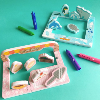 お風呂タイムも楽しく♪ 遊んだあとは肩まで浸かってぽっかぽか。 　#100均 #100円ショップ #雑貨 #mycando #イルカ #アザラシ #ペンギン #ホッキョクグマ #ケーキ #お店屋さん #お風呂のおもちゃ #子育て #お絵描き　“１００円で暮らしは楽しくなる。“