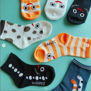 海の仲間が靴下になりました★　“１００円で暮らしは楽しくなる。“