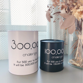 インテリアに馴染む貯金箱。　“１００円で暮らしは楽しくなる。“