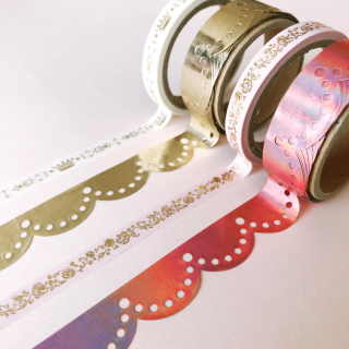 スクラップブッキングなどのデコレーションにおすすめなキラキラテープ★　“１００円で暮らしは楽しくなる“