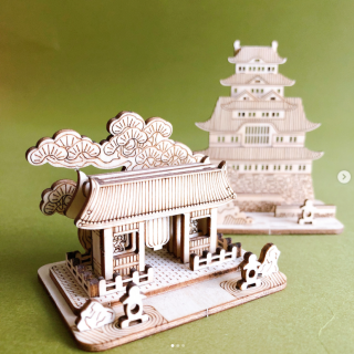 小さなウッドクラフト。ちょっと大変だけど、組み立てるとかわいい小さな世界☆　“１００円で暮らしは楽しくなる“