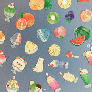 夏を感じるフレークシール🌞　“１００円で暮らしは楽しくなる“