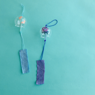 音で感じる日本の夏。短冊の部分は麻のリボンになっています。　“１００円で暮らしは楽しくなる“