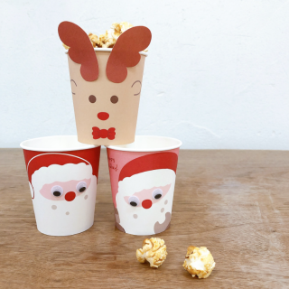 目や角をつけて自分のカップを作れるよ。 オリジナルカップでパーティーを楽しもう！　“１００円で暮らしは楽しくなる“
