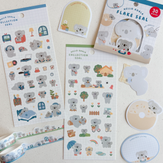 ゆるっとした雰囲気がかわいいコアラのシール🐨　“１００円で暮らしは楽しくなる“