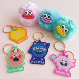 個性豊かでカラフルなモンスターのキーホルダー★　“１００円で暮らしは楽しくなる“