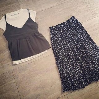 人気キャミアンサンブルその２✧ こちらはフレンチスリーブのトップスがセット❤ 女性らしいシルエットが素敵ﾟ.:*♪