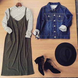 定番Gジャンにキャミワンピを合わせて今年らしいコーディネート❤