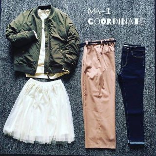 MA-1風リブブルゾンが入荷！❤　何にでも合わせやすいブルゾンは、気分に合わせてボトムをチェンジ👏❤❤