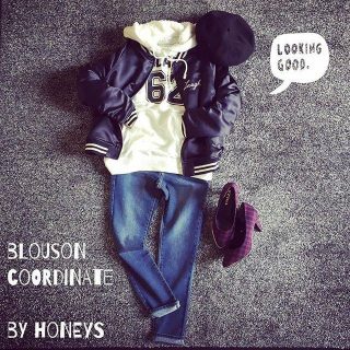 サテンブルゾンでボーイズライクにコーディネート❤　パンプス合わせで女子らしさもプラス👠✨