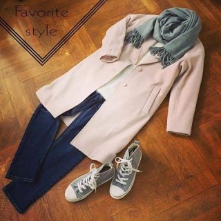 グレー×ピンクで、オトナかわいいカジュアルコーデ❤