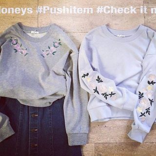 刺繍アイテムがトレンド❤ 色が淡めの刺繍も新鮮でかわいい😍