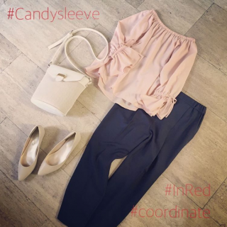 キャンディスリーブのスモックブラウスを使った【InRed5月号】掲載のコーディネートをご紹介♡　センタープレスのテーパードパンツを合わせて通勤スタイルに♡