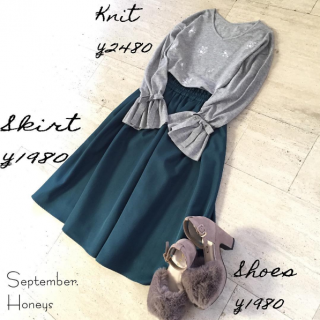 お花刺繍、キャンディースリーブ、ふんわりスカート・・・『かわいい♡』がきゅっと詰まったガーリィコーデ♡