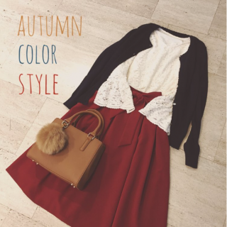 秋色×秋色のフェミニンコーデ♡　色×色が今の気分♪