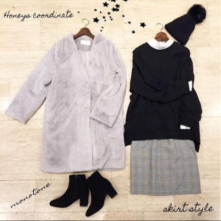 プチネックのブラウスをインナーに、ラフでカジュアルだけど大人っぽい重ね着コーデに挑戦。