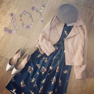 Seventeen4月号掲載コーデのご紹介♡　ハードな印象のライダースもピンクを選べばガーリーな印象に♪