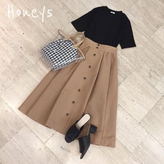 プチプラアイテムできれいめカジュアルスタイル♪　クリア×ギンガムのバッグを投入してトレンド感をプラス。