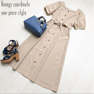 スクエアネックが首周りをきれいに見せてくれるワンピース。 　雑誌のスタイリストさんや編集部にも人気だったワンピースがついに入荷！