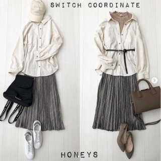 同じアイテムを使ったコーデも、小物次第でストリートカジュアルっぽかったり、レディライクにできたり。シンプルな分いろいろな表情を楽しめます。