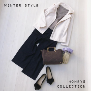 ショート丈のコートは長め丈のボトムとの相性が◎ アウターインにはベージュニットとデニムでシンプルに ニットプルオーバーは丈が短めなのでインしなくてもすっきり着られるのがうれしい♡