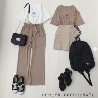 人気の女の子モチーフ刺繍のTシャツはゆったりサイズで着心地も◎ 白T→カットソー素材のストレートパンツ合わせで大人めスタイル ブラウンT→ラップキュロット合わせでカジュアルなスポーティースタイル 合わせのボトム次第でいろんな表情のスタイリングに