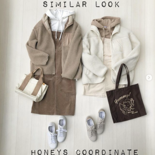 仲良しなお友達と。姉妹で。親子で。あったかアイテムを使ったおソロコーデはいかがでしょうか。 人気のコーデュロイ素材のジャンスカには短めタイプも登場で、低身長さんにもおすすめです。