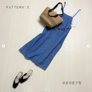 カーデと半袖トップスのニットアンサンブルはきれいめスタイルやお仕事コーデに最適 デニムのジャンスカに合わせてカジュアルダウンスタイルにも◎ 気温に合わせて着こなしを変えるのがおススメ