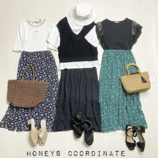 ティアードデザインが今年らしい、ふんわりゆれるロングスカートが登場。 カジュアルにもガーリィにも着回せるスカートはウエストゴムでストレスフリーなのもうれしいポイント！