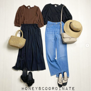 クロアイテムがオススメ。 モノトーンコーデはもちろん、カラーアイテムと合わせたり、デニムに合わせても大人な印象にキマる。 濃い色同士で合わせるのも新鮮！