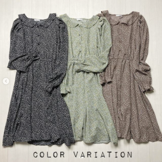 ガーリィムード満点なワンピースが入荷しました！ 今までの、大人見えするロング丈に比べると短めになって低身長さんも着やすい形で登場です。 秋はブーツに合わせるのもオススメなワンピースです。