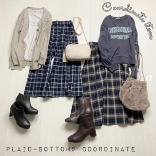 秋になるとコーデに取り入れたくなるチェック柄 チェック柄のスカート＆ガウチョで作る秋スタイルをご紹介